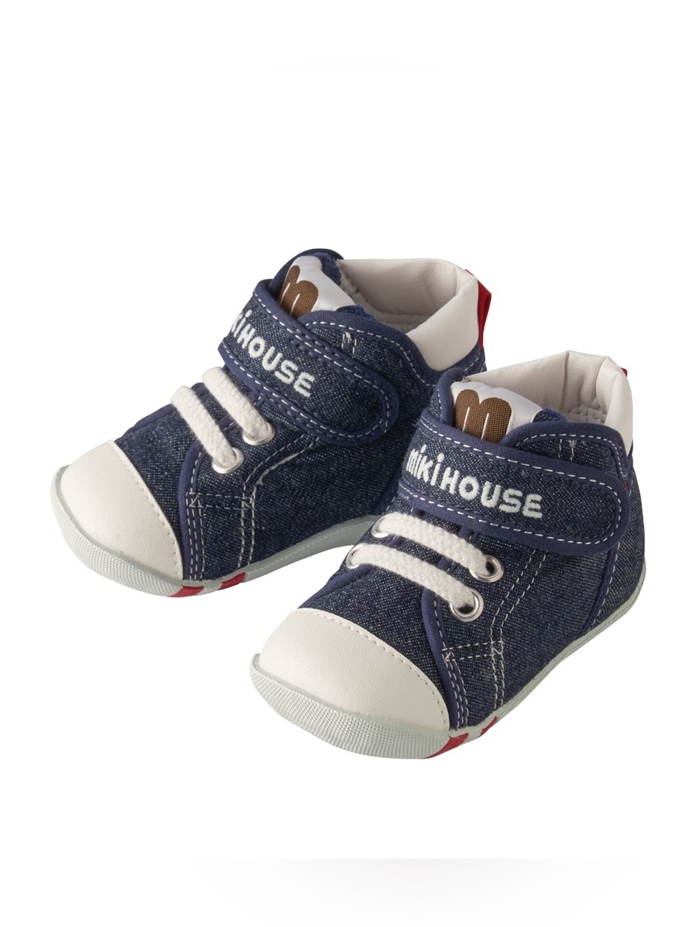 MIKI HOUSE Canvas Logo Strap Sneakers